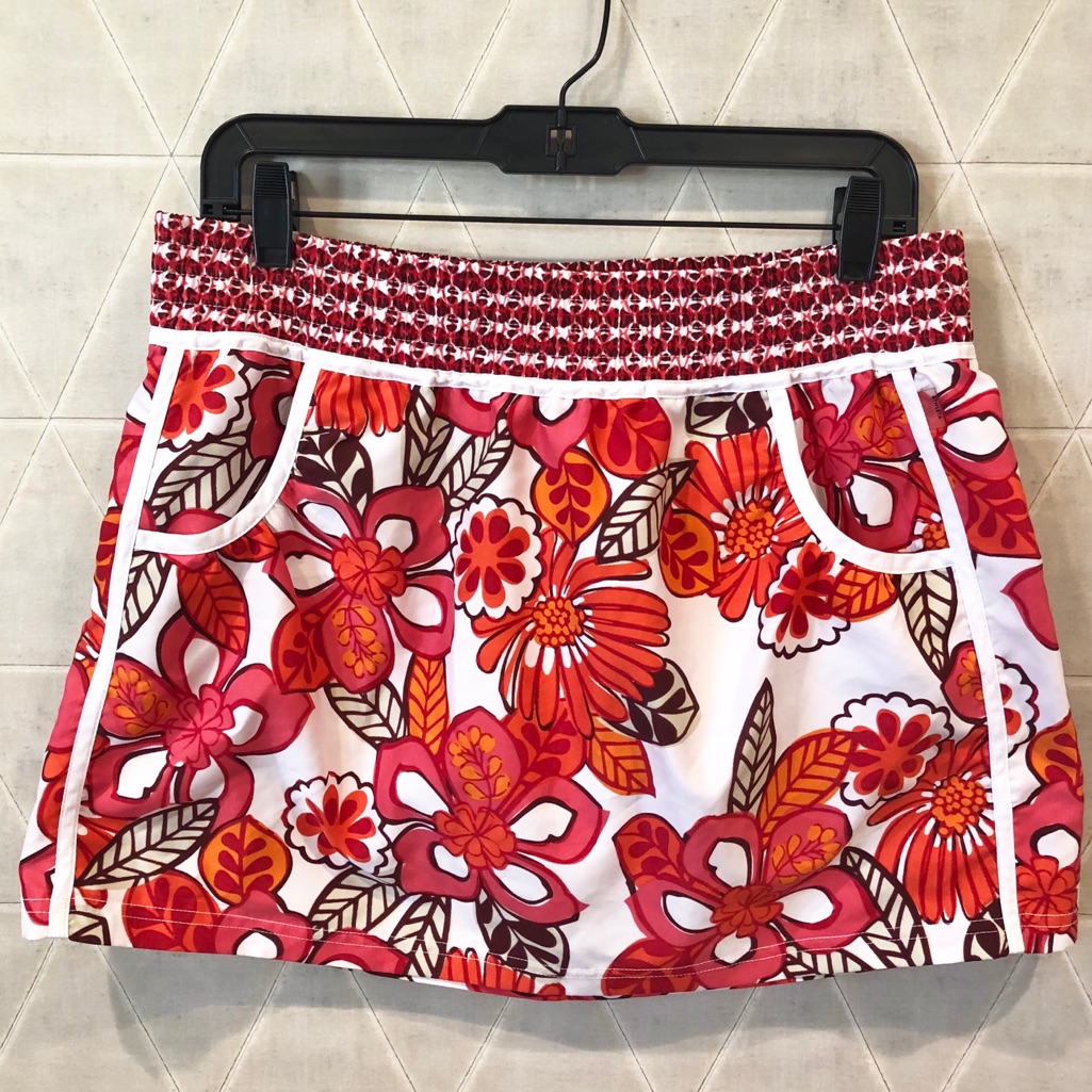 Athleta Pink And Orange Floral Skirt M